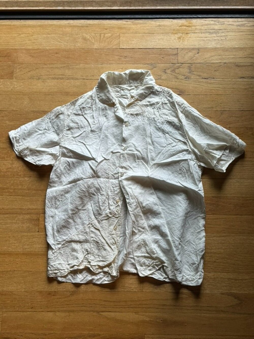 Olderbrother Silk Patch Shirt in Natural Size Small